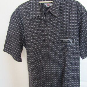 Harley Davidson  Dressy Button Down Shirt, Great Graphics, size L